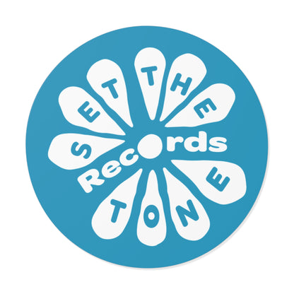 White on Teal Set The Tone Records Logo Sticker